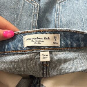 Abercrombie & Fitch Light Blue High Rise Denim Shorts
